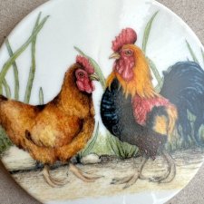 Kura i Kogut - Plakietka porcelanowa do zawieszenia ❤ Obrazek