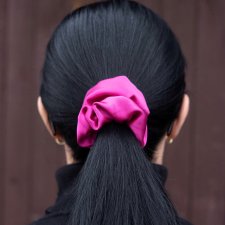 Scrunchie jedwabna gumka do włosów - fuksja