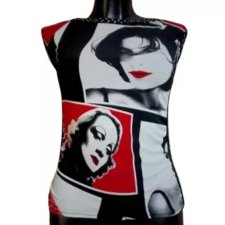 Vintage Y2K top red white blouse top Marlena Dietrich Coquette | Avant Garde blouse