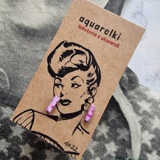 Kolczyki Aquarelki Kształty - Różowe patyczki