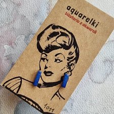 Kolczyki Aquarelki Kształty - Granatowe patyczki