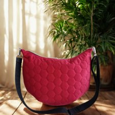 Torebka damska pikowana Hobo velvet bordo T01-H001