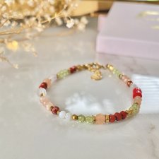 Bransoletka znak zodiaku Baran talizman koral oliwin kunzyt