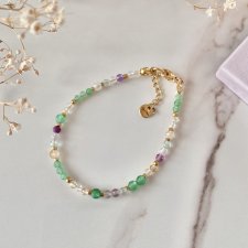 Bransoletka znak zodiaku Panna ametyst fluoryt cytryn