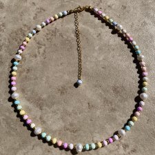 Naszyjnik choker Rainbow z naturalnymi perłami