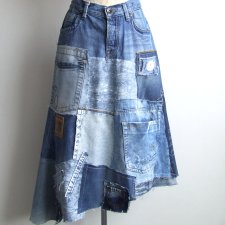 patchworkowa spódnica jeans r. 44