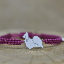 Spaniel kontynentalny Papillon - bransoletka z psem, srebro 925