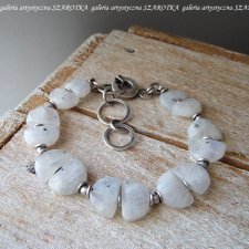KSIĘŻYCOWA bransoletka z kamienia księżycowego i srebra