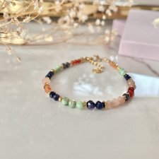 Bransoletka zodiak Lew kamienie noc Kairu kamień słoneczny hematyt