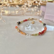 Bransoletka kamienie naturalne Lew karneol larvikit oliwin