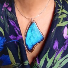Naszyjnik z motylem morpho didius, naszyjnik motyl