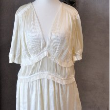 Satynowa plisowana bluzka POLO elegancka L