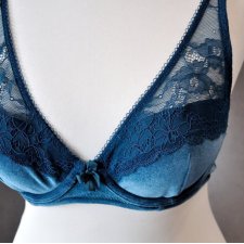 Biustonosz welurowy turkus 75A S M