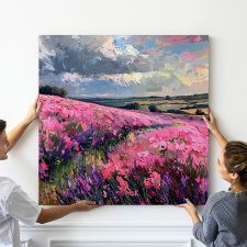 OBRAZ na płótnie Kwiatowe pola 50x50 cm
