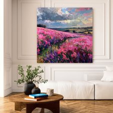 OBRAZ na płótnie Kwiatowe pola 100x100 cm