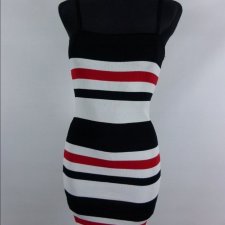 New Look sukienka mini na ramiączkach dzianina w pasy / S