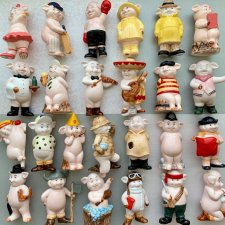 Unikatowa kolekcja 25szt. ❤ Vintage Collectable Danbury Mint Piggies Figurine ❤ Lata 80-te. XXw.