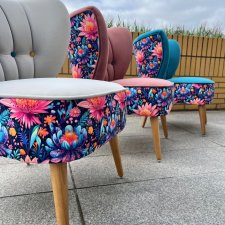 Fotel klubowy koktajlowy uszak PRL lat 50 60 loft tropikalny ogród