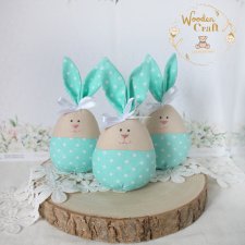 Króliczek jajo wielkanocne, dekoracja wiosenna, króliczek do koszyczka wielkanocnego, ciemna mięta