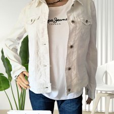 Klasyczna biała katana jeansowa – 98% bawełna