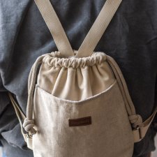 Workoplecak mini ecru z weluru