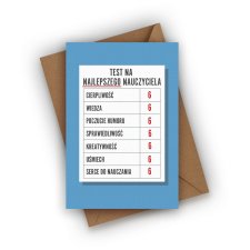 KARTKA NA DZIEŃ NAUCZYCIELA- TEST NAUCZYCIELA