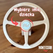 Drewniana kierownica dla dziecka - PERSONALIZACJA - Edukacyjne zabawki z drewna , Zabawki Montessori