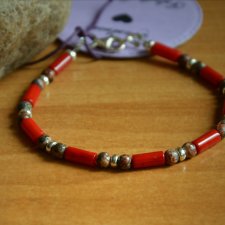 Koral naturalny  Jaspis Leopardzi Bransoletka męska