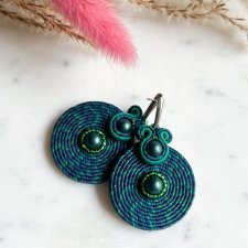 Swirl - kolczyki sutasz granatowe