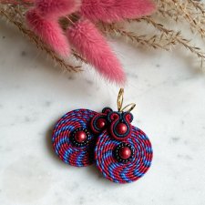 Swirl - kolczyki sutasz czerwono-niebieskie