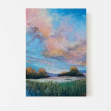 Pejzaż - praca wykonana pastelami