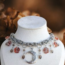 Naszyjnik Choker Stal Chirurgiczna Chainmail Chainmaille Kwiecisty Alternatywny Boho