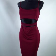 Boohoo ołówkowa sukienka przed kolano bordo 12 / 38