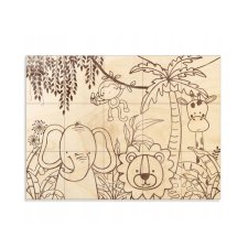 Zabawka układanka logiczna Drewniane puzzle dla dzieci ze sklejki DŻUNGLA