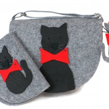 Torebeczka z dla dziewczynki  portfelik, opaska, kotek