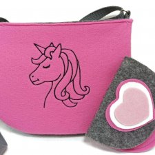 Torebeczka z jednorożcem różowa unicorn  portfelik