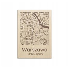 Mapa polskich miast WARSZAWA Plan miasta na ścianę Mapa ścienna Warszawa