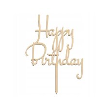 Topper na tort dekoracja ozdoba tortu urodzinowego HAPPY BIRTHDAY Napis