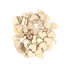 Scrapki SERCA drewniane do zdobienia 100 SZTUK 5x5 cm Serduszka decoupage