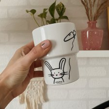 KRÓLIK Z BALONIKIEM MARCHEWKA ręcznie malowany kubek 350ML