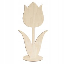 Tulipan drewniany Figurka ze sklejki 25cm Kwiatek do malowania ozdabiania
