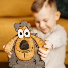 Skarbonka z imieniem dziecka – drewniana i ręcznie robiona