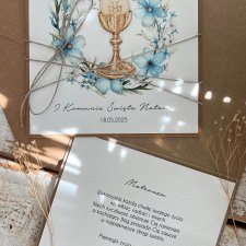 Personalizowana kartka komunijna z życzeniami - koperta na komunię