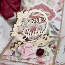 rocznica ślubu, exploding box, kartka 3d