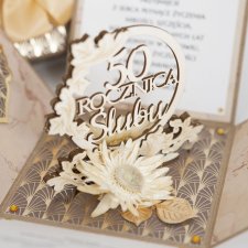 50 rocznica ślubu, złote gody, exploding box, kartka 3d