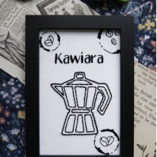 Kawiara - haft w ramce (czarna)