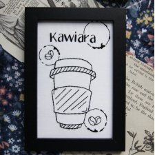 Kawiara - haft w ramce (czarna)