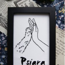Psiara - haft w ramce (czarna)