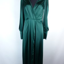 SHEIN satynowa kopertowa sukienka maxi / L