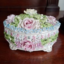 Szkatulka porcelanowa porcelana niemiecka, Orben antyk
